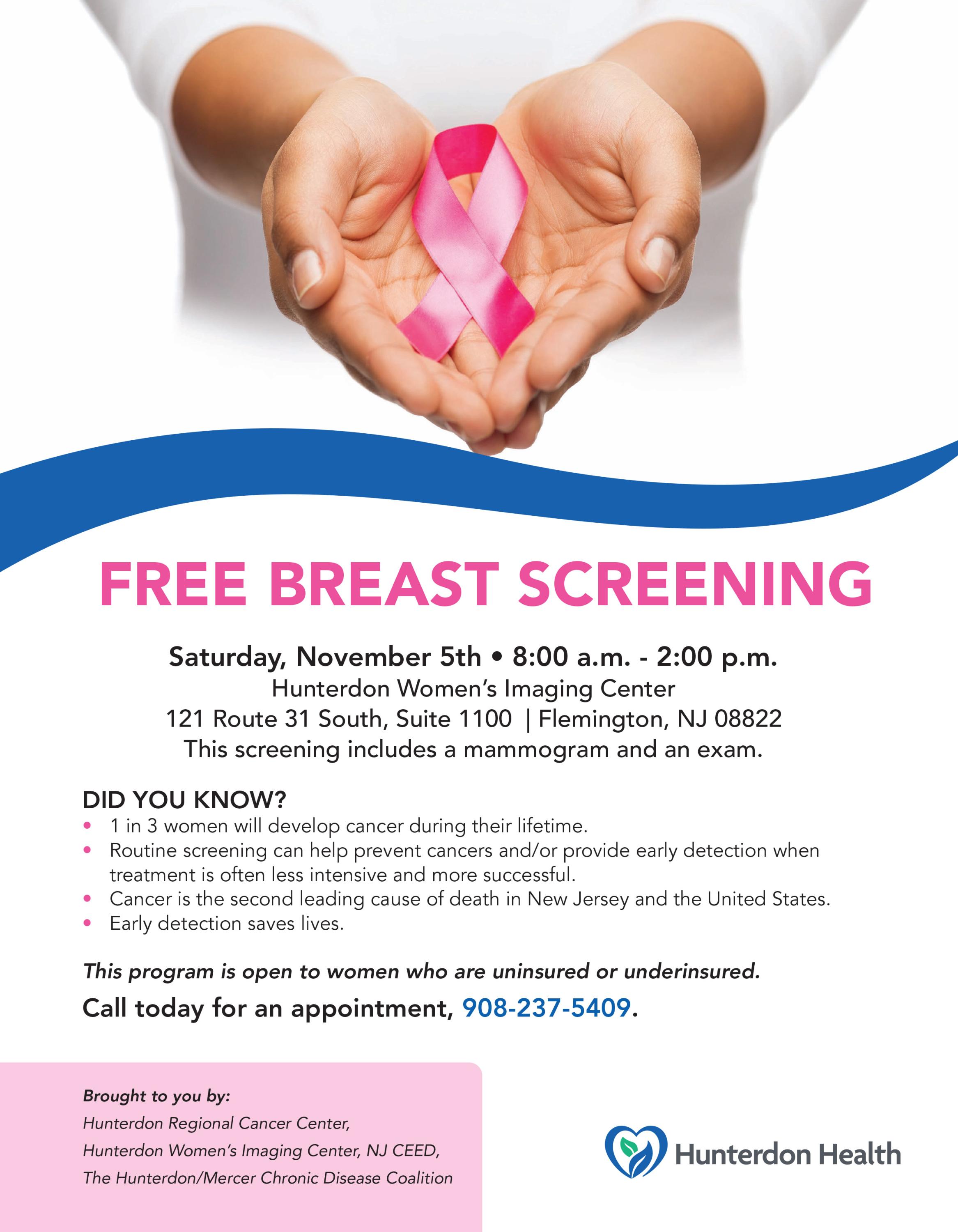 Free Breast Screening Hunterdon   Free Breast Screening Flyer 11 2022 